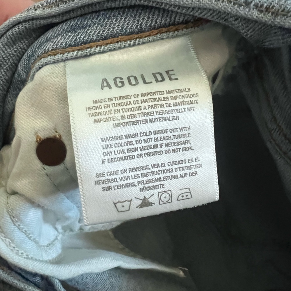 Agolde Light Blue Denim Straight Fit Jeans - Picture 8 of 12